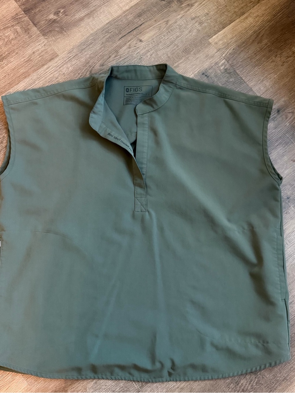 Figs Olive Green Rafeala Top